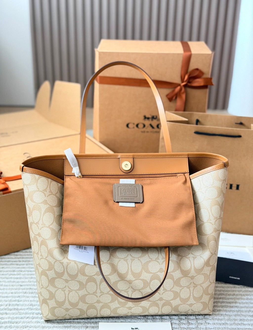 Coach City Tote in Signature Coated Canvas — detail