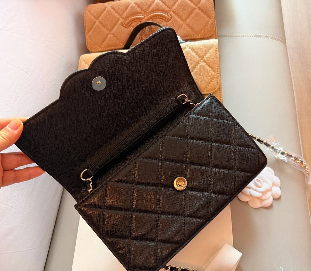Chanel Cambon Quilted Top-Handle Flap Bag — detail