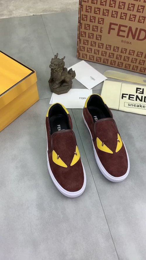 Fendi Eye-Accent Slip-On Sneakers — front
