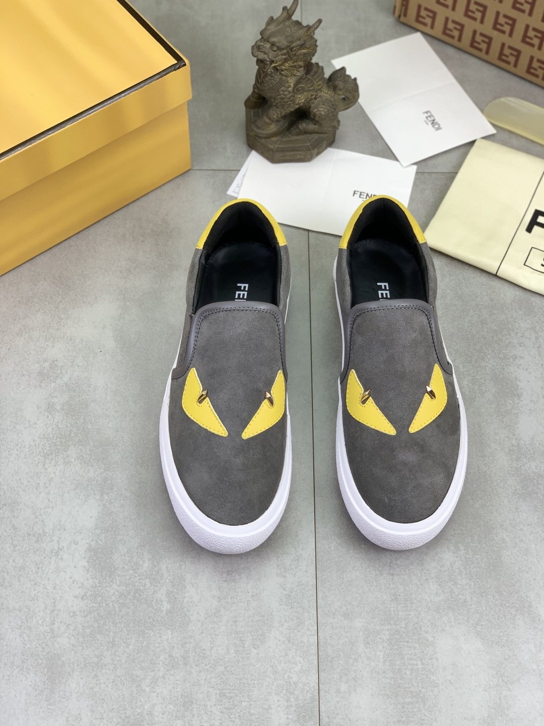 Fendi Eye-Accent Slip-On Sneakers — front