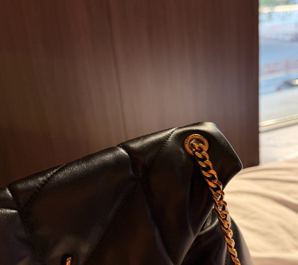 Saint Laurent Loulou Puffer Chevron Shoulder Bag — detail
