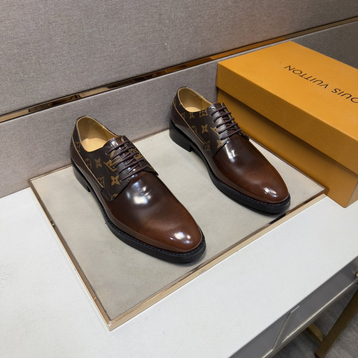 Louis Vuitton Patterned-Panel Lace-Up Dress Shoes — hero