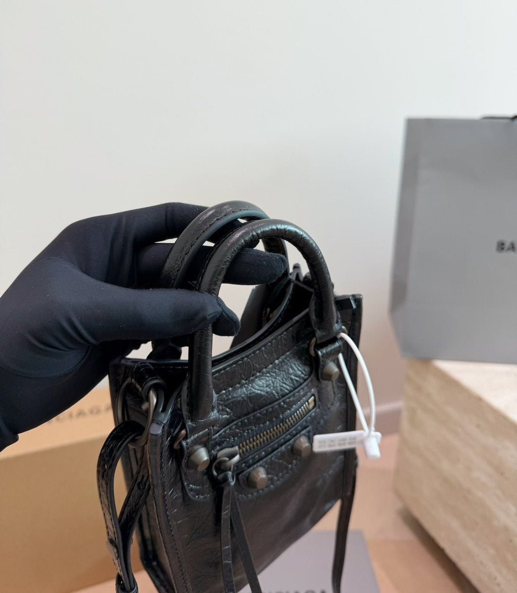 Balenciaga Neo Cagole Studded Handbag — side
