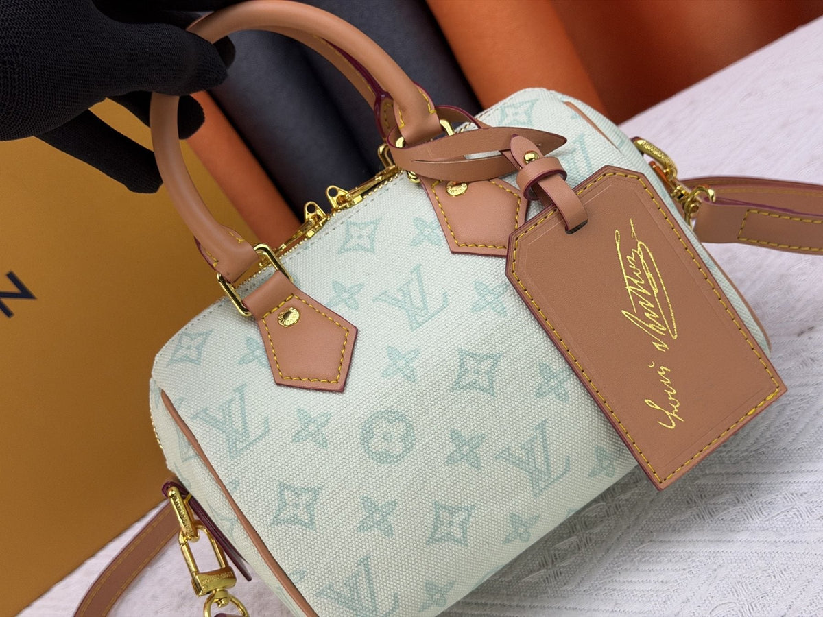 Louis Vuitton Alma BB Pale Mint Monogram Handbag — front