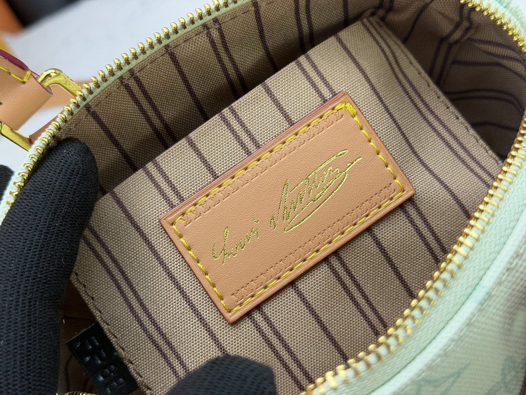 Louis Vuitton Alma BB Pale Mint Monogram Handbag — front