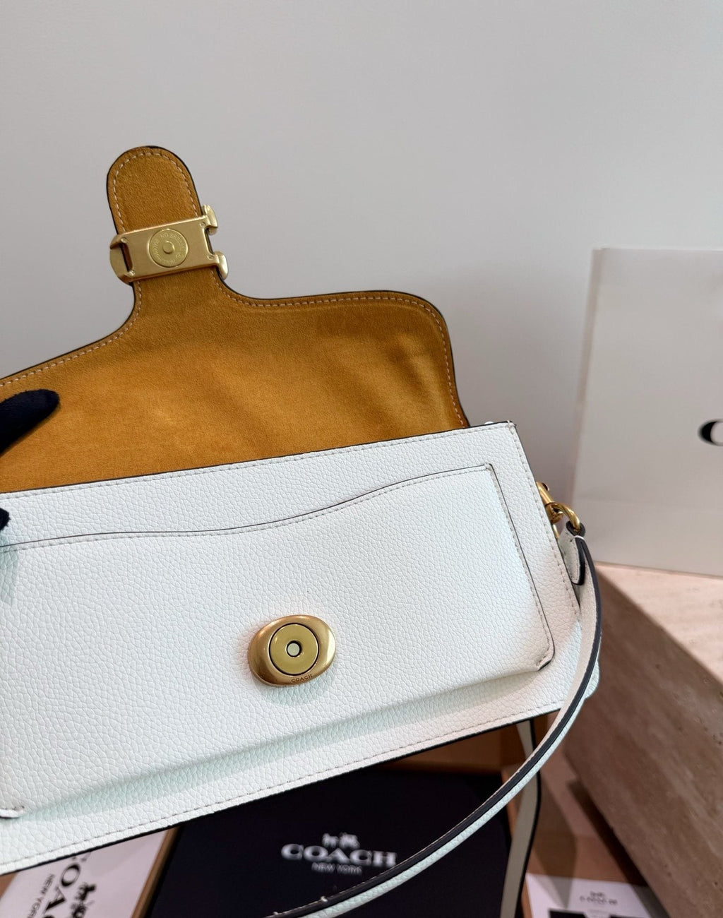Coach Tabby Curved-Flap Shoulder Bag — detail