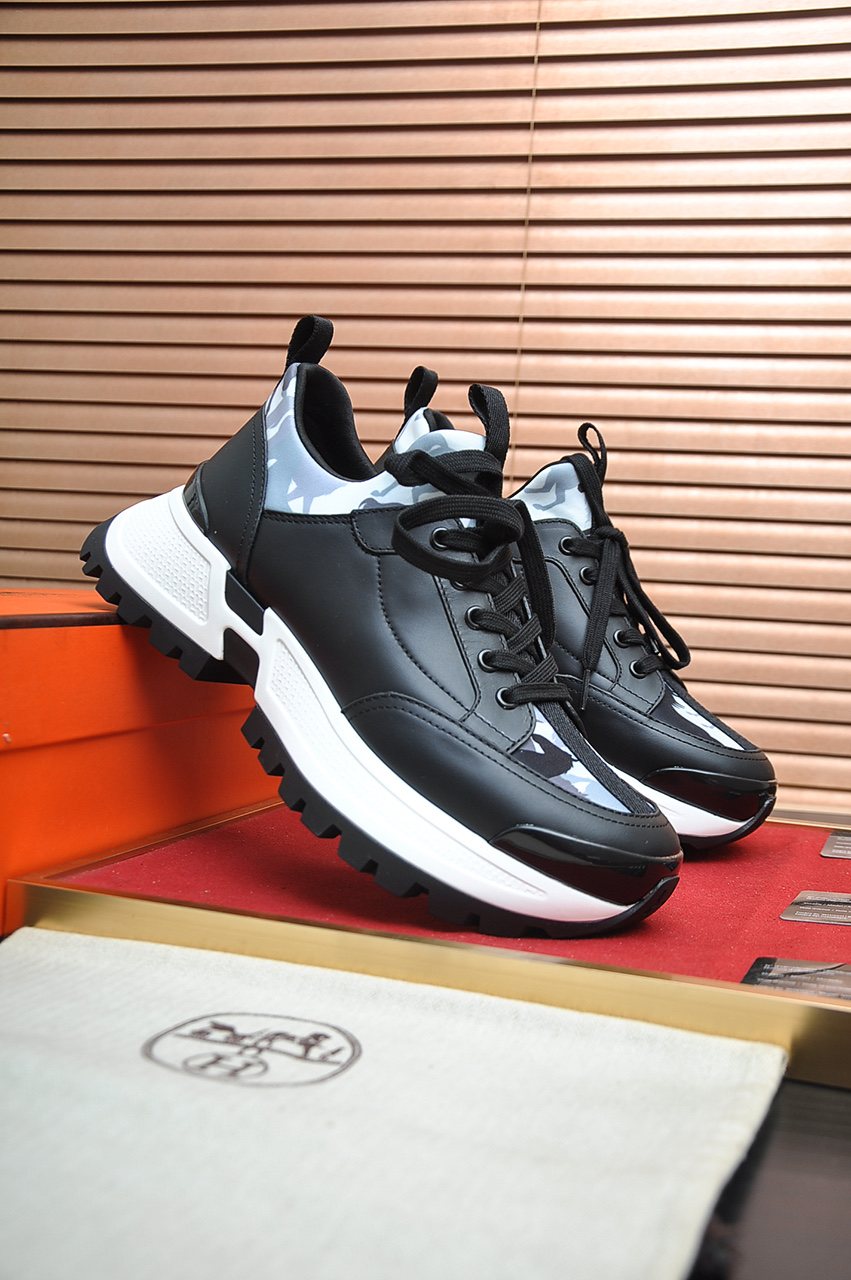 Hermès Paneled Chunky Sneakers — front