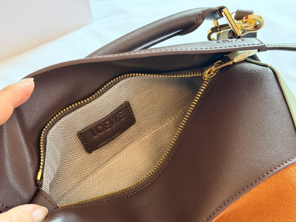Loewe Puzzle Color-Block Top-Handle Bag — front
