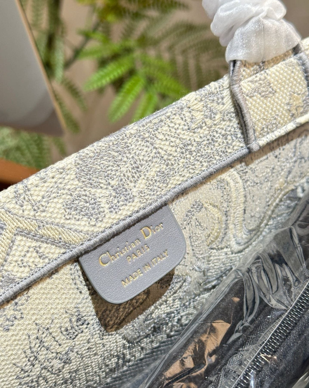 Dior Book Tote with Patterned Panels — detail