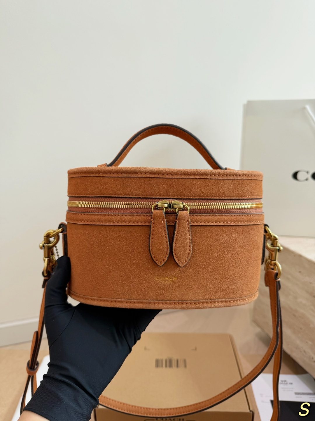 Coach Trail Top Handle Vanity Bag — model