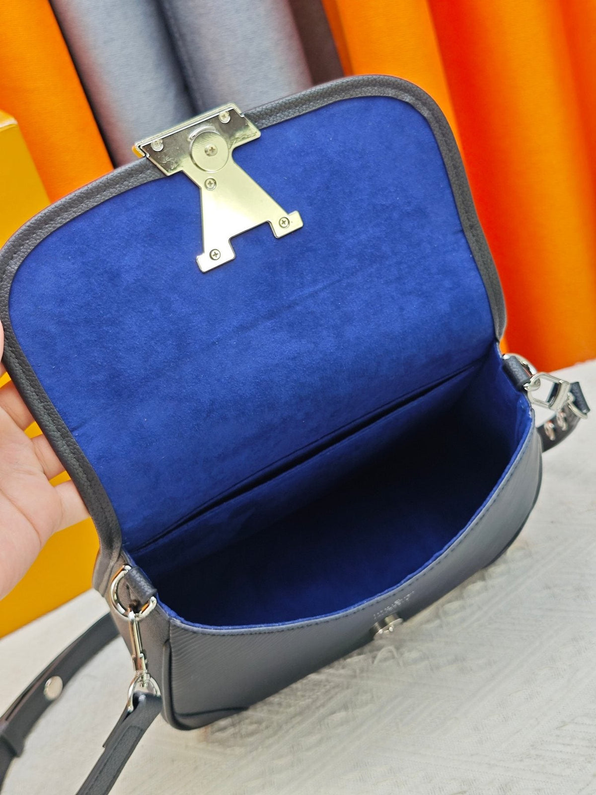 Louis Vuitton Textured Flap Shoulder Bag — detail