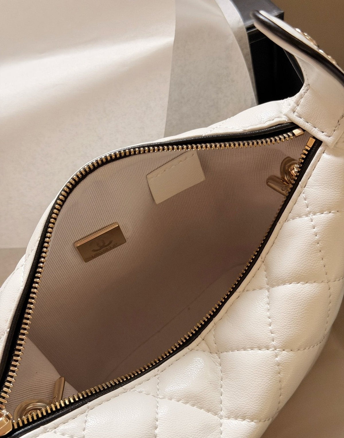 Chanel Quilted Box Top-Handle Bag — detail
