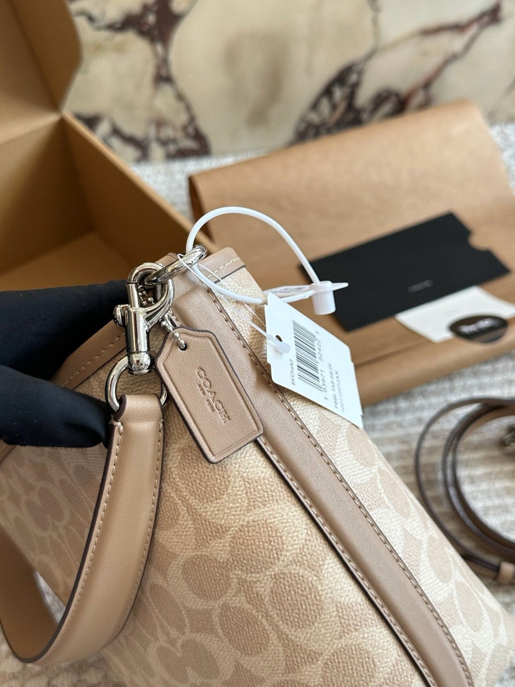 Coach Signature Pattern Bucket Bag — detail