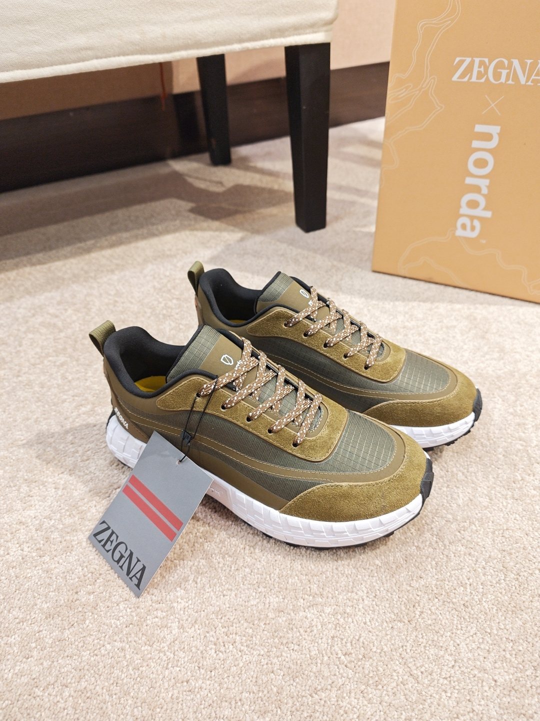 ZEGNA Paneled Low-Top Sneakers — front