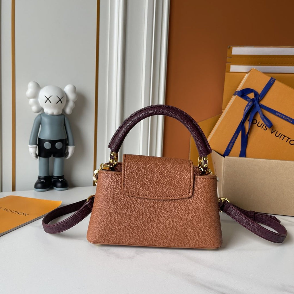 Louis Vuitton Capucines East West Floral Chain Handbag — back