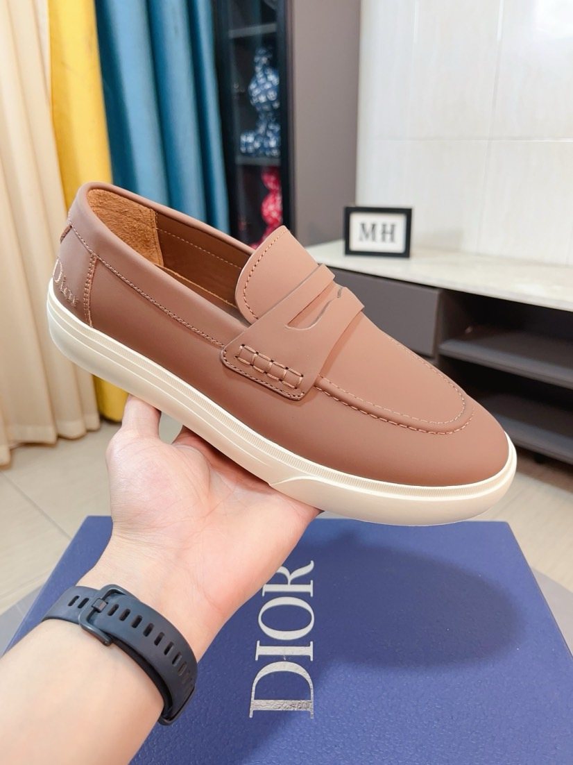 Dior Contrast-Sole Strap Loafers — model