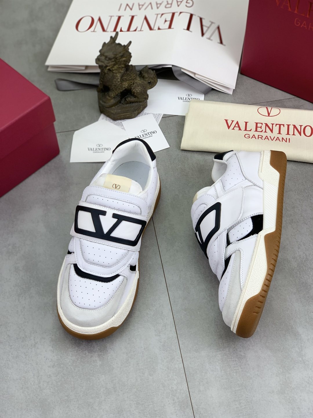 Valentino Double-Strap Low-Top Sneakers — front