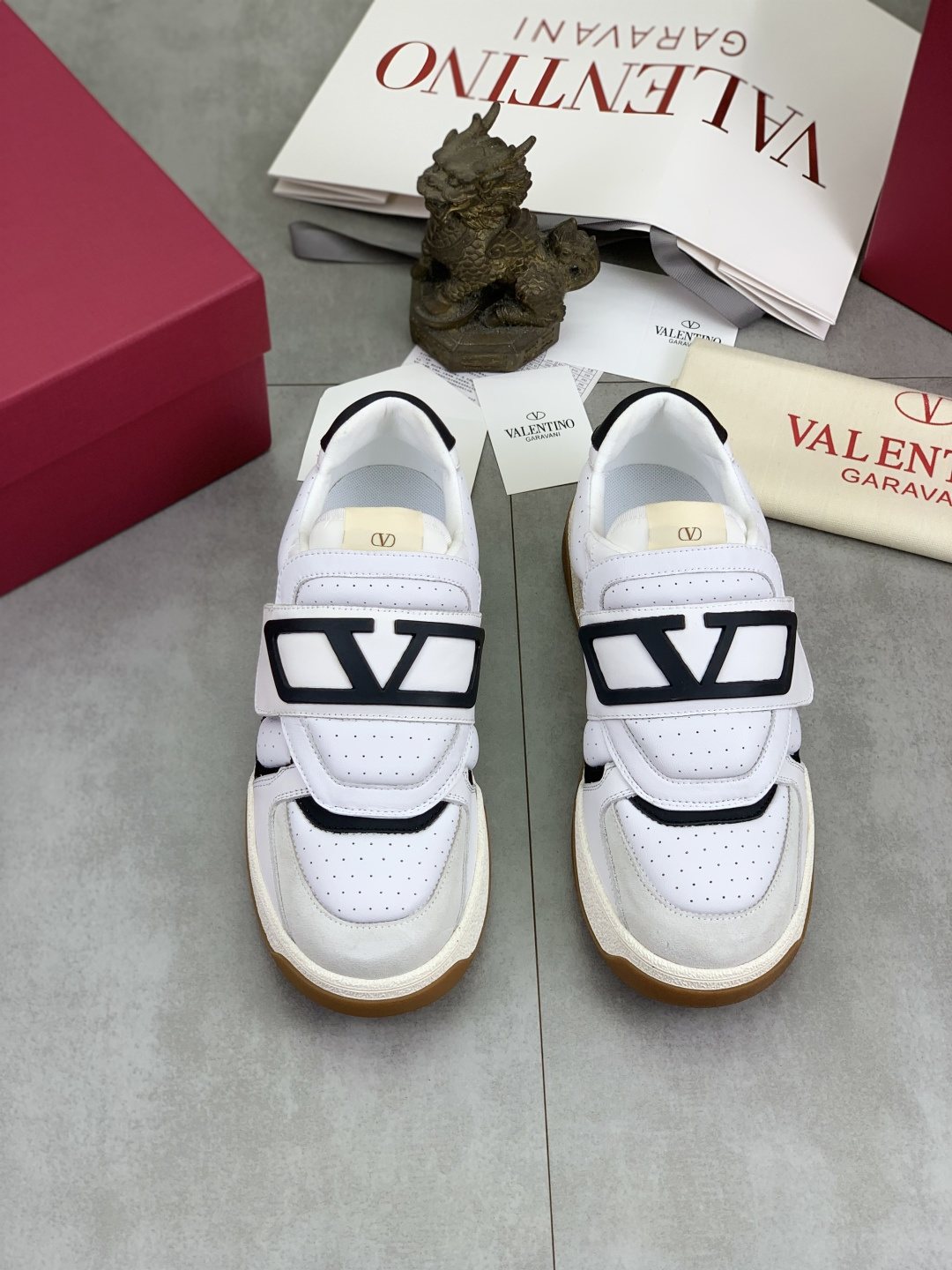 Valentino Double-Strap Low-Top Sneakers — front