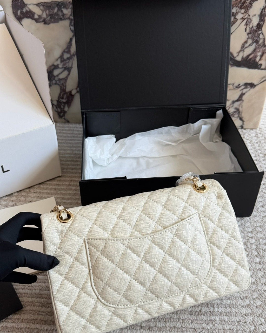Chanel CF Quilted Chain-Strap Flap Bag — back
