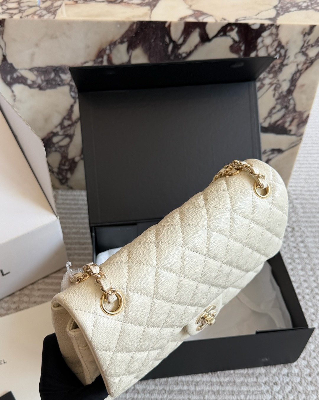 Chanel CF Quilted Chain-Strap Flap Bag — side