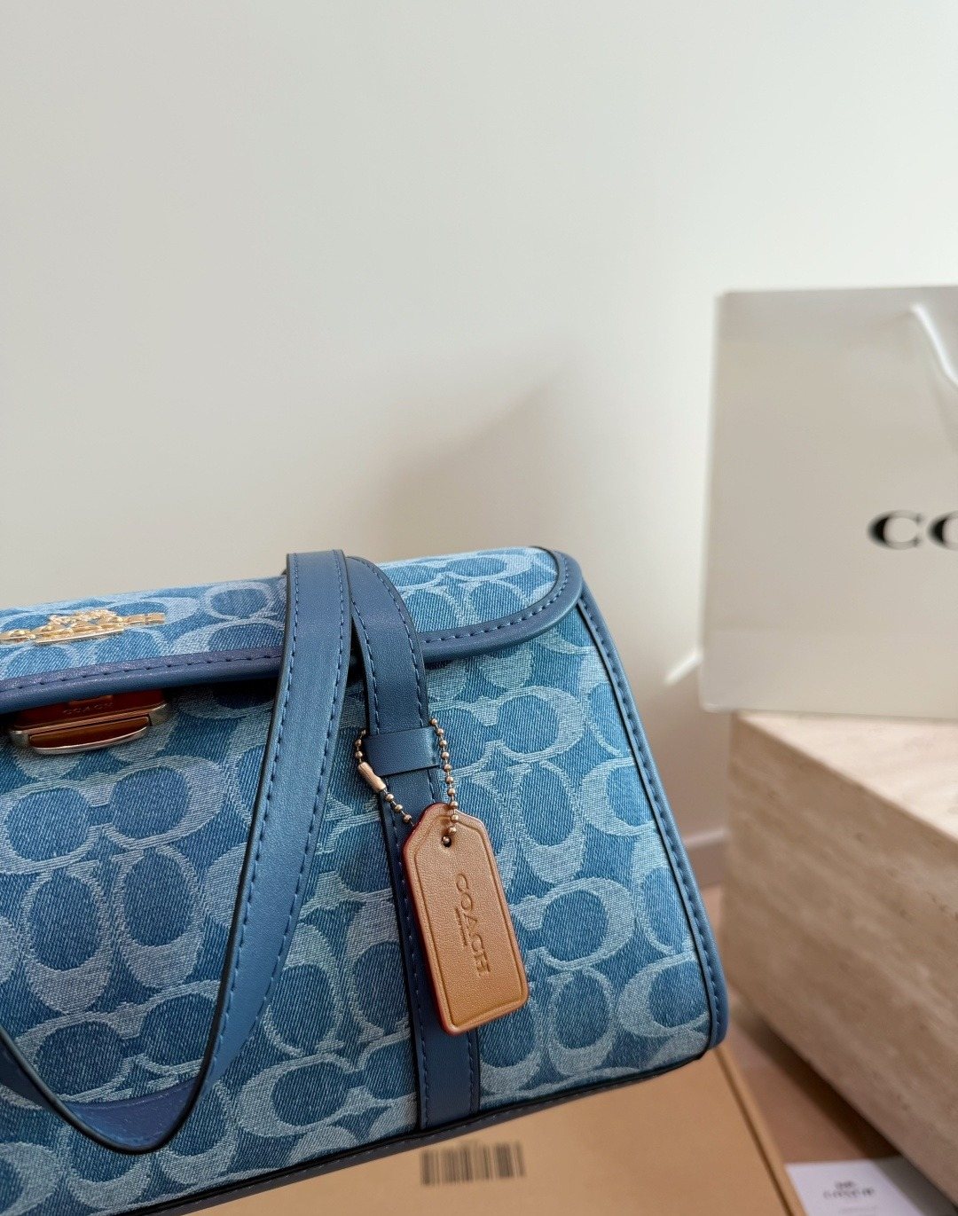 Coach Bridget Rounded-Flap Baguette Shoulder Bag — detail