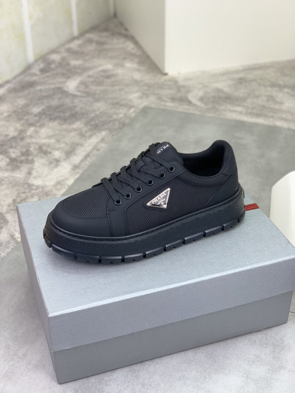 Prada Paneled Lug-Sole Sneakers — side