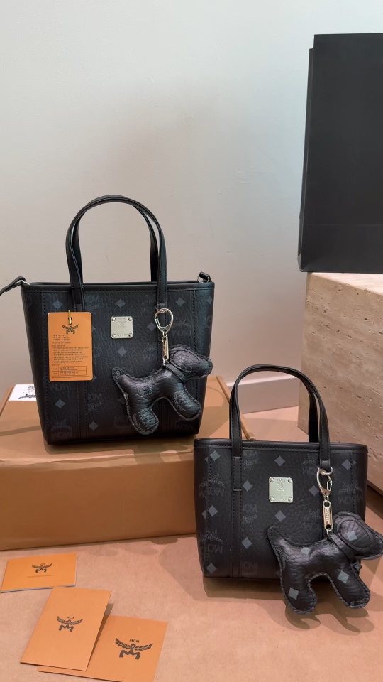 MCM Monogram Tapered Tote Bag — comparison
