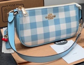 Coach Nolita 19 Check Shoulder Bag with Cherry Charm — hero