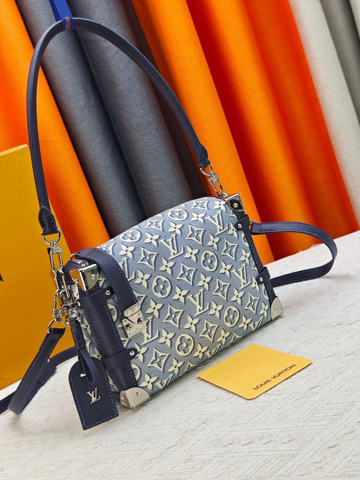 Louis Vuitton Side Trunk Denim Rendez-Vous Handbag — front