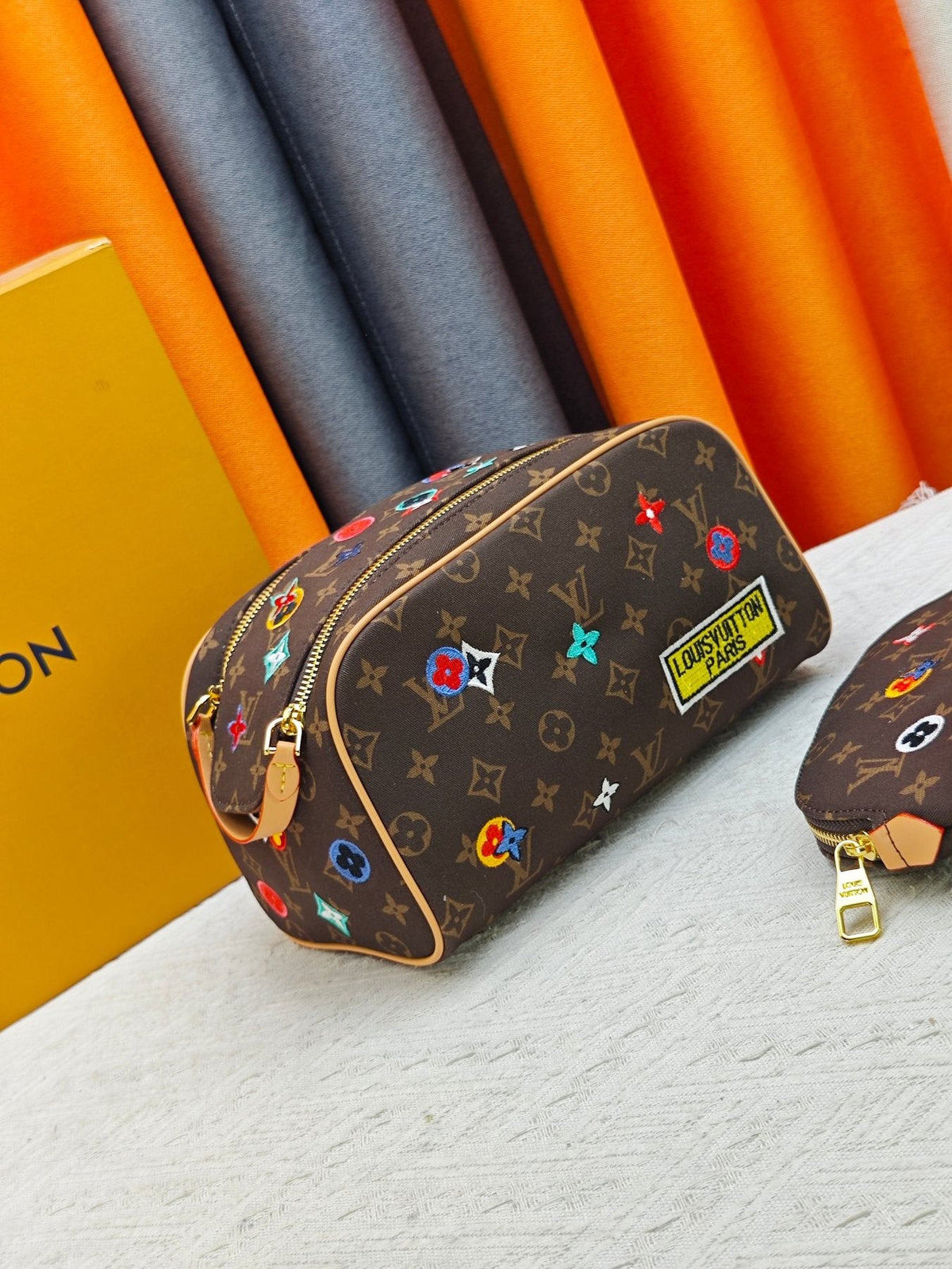 Louis Vuitton Multicolor Embroidered Monogram Zip Pouch — side