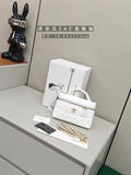 Chanel White Diamond-Quilted Top-Handle Bag — hero